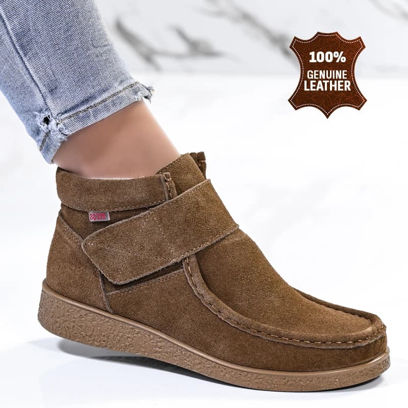 Боти естествена кожа E18018-4 Brown