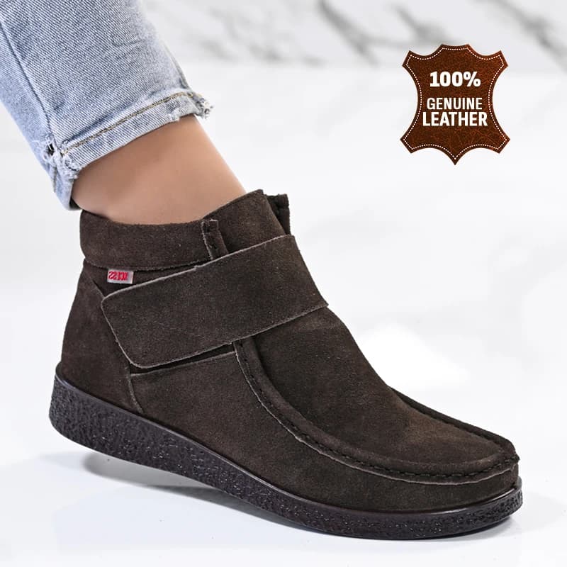 Боти естествена кожа E18018-6 Dk. Brown