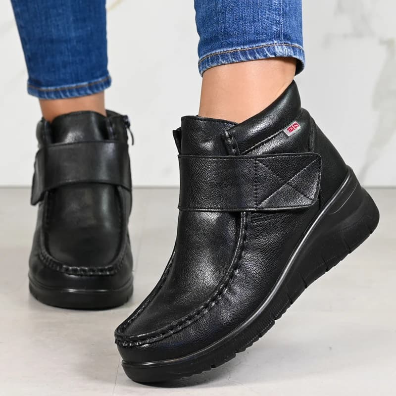Боти естествена кожа E18050-1 Black